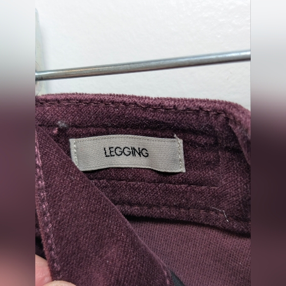 Calvin Klein Velour Leggings Plum Purple Size 12 Luxe Minimalist Y2K - Picture 4 of 6